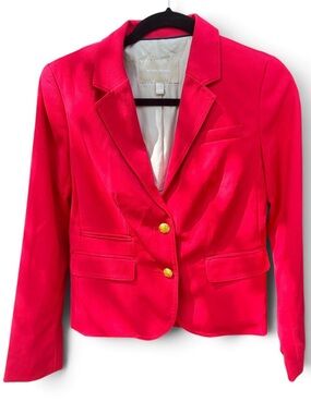 Vintage Banana Republic Red Military Blazer Gold Buttons Tailored Jacket Size 4